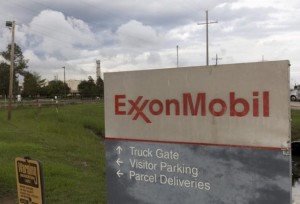 A sign is seen at the entrance of the Exxonmobil Port Allen Lubricants Plant in Port Allen, Louisiana, November 6, 2015. REUTERS/Lee Celano